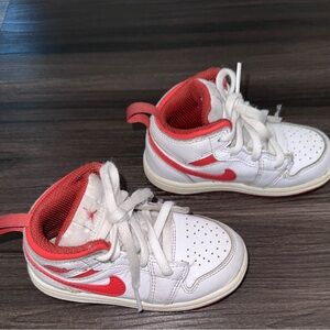 Toddler's Jordan 1 Mid SE White/Lobster-Dune Red